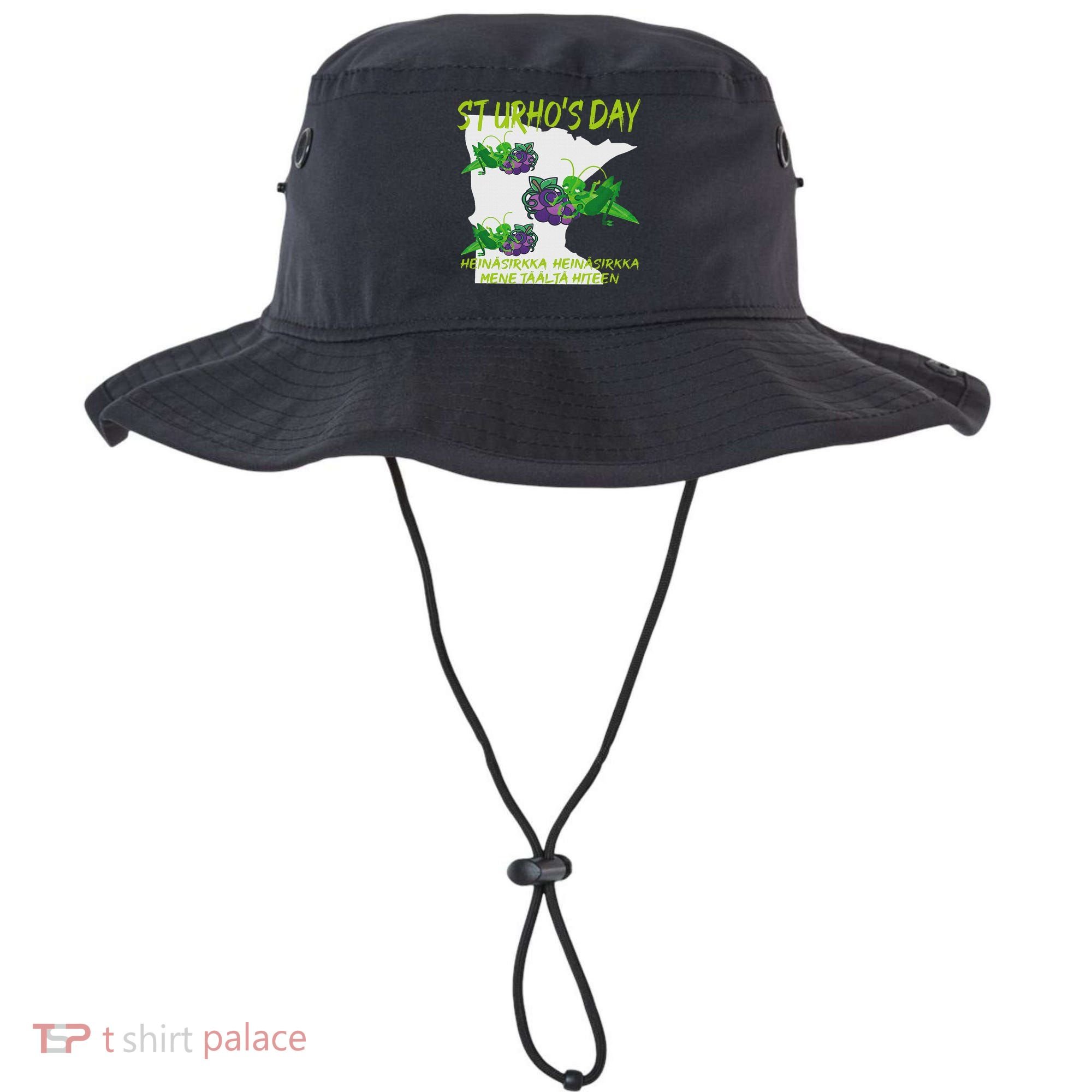 St Urhos Day Grasshopper Grapes Vineyard Gift Minnesota Map Bucket Hat