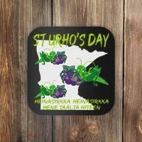 St Urhos Day Grasshopper Grapes Vineyard Gift Minnesota Map Coaster thumb 0