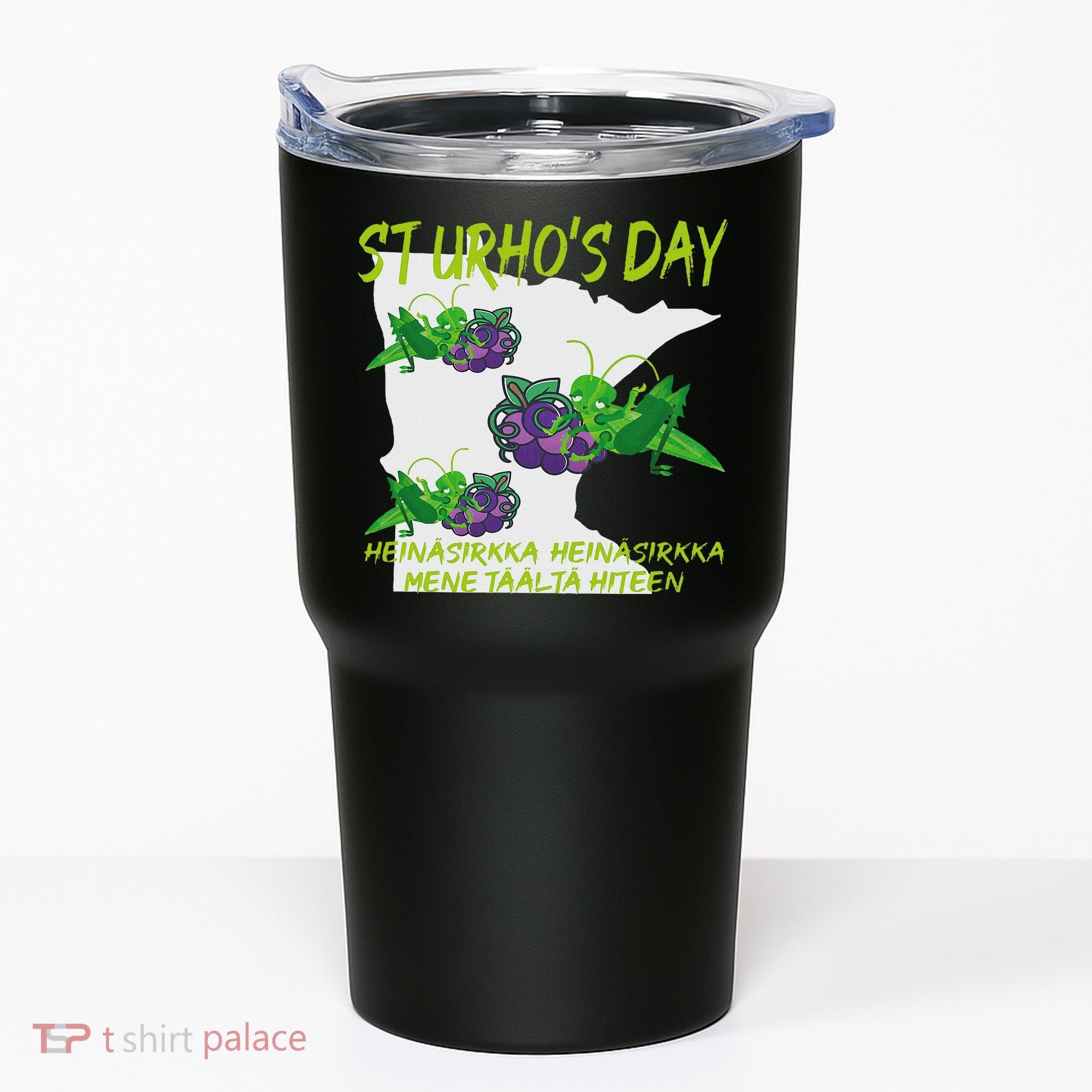 St Urhos Day Grasshopper Grapes Vineyard Gift Minnesota Map Tumbler