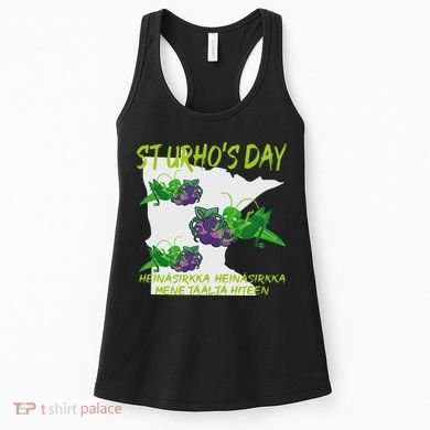 St Urhos Day Grasshopper Grapes Vineyard Gift Minnesota Map Women's Tank Top