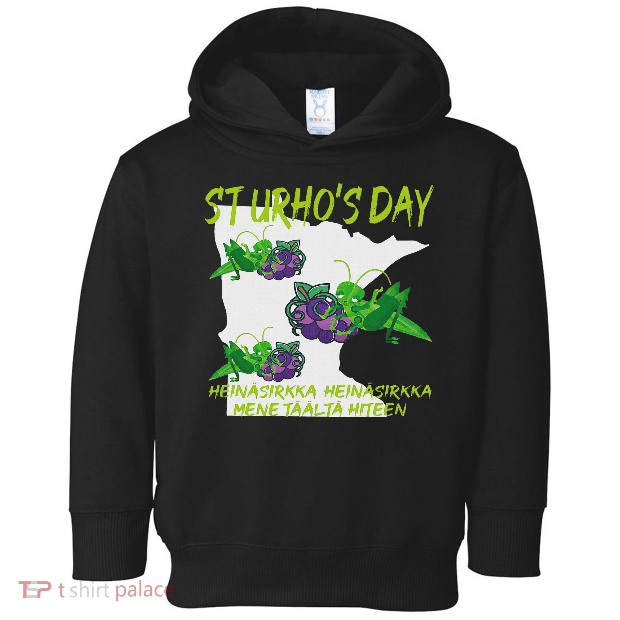 St Urhos Day Grasshopper Grapes Vineyard Gift Minnesota Map Toddler Hoodie