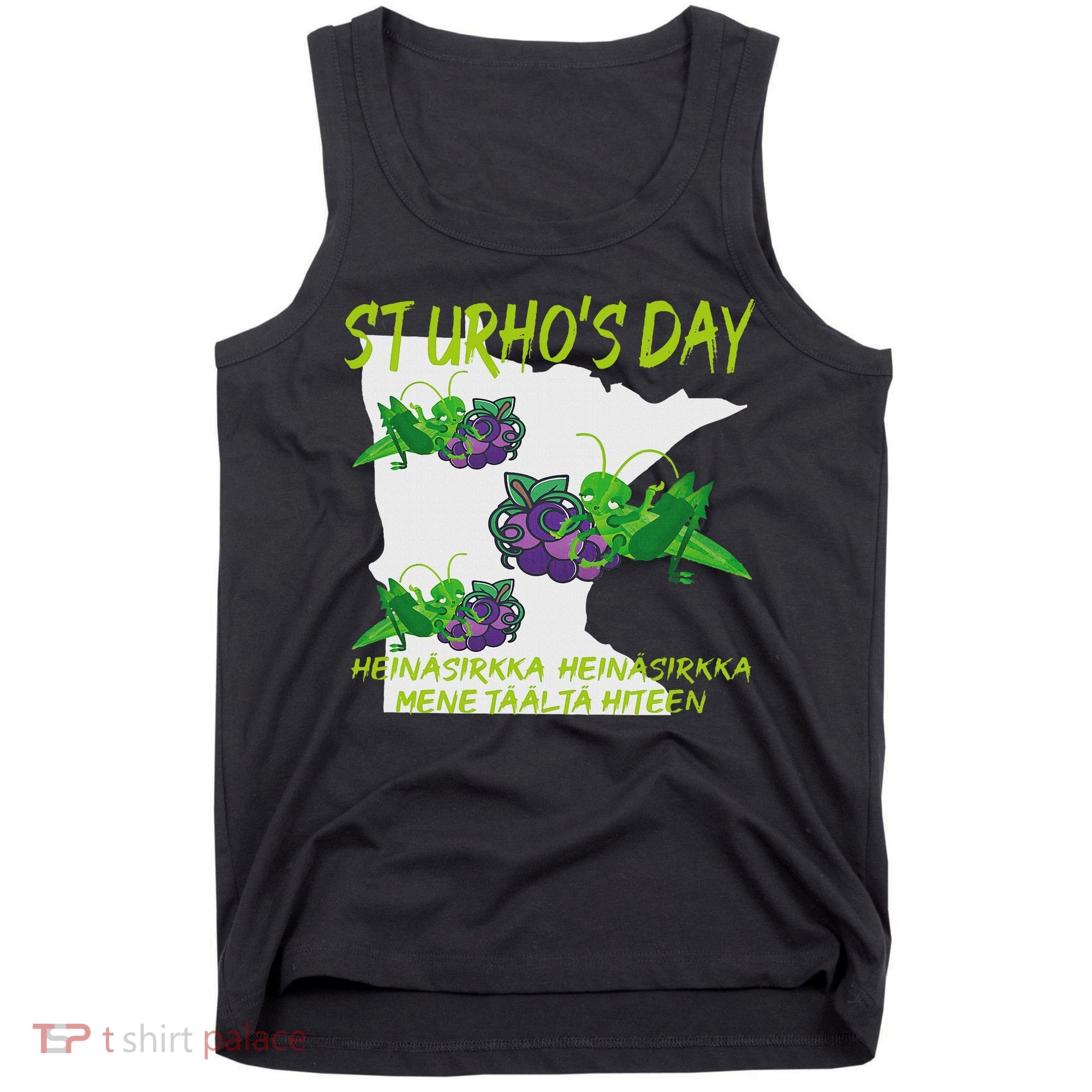 St Urhos Day Grasshopper Grapes Vineyard Gift Minnesota Map Tank Top