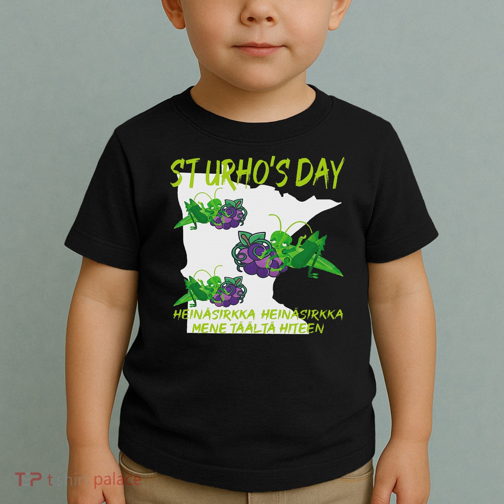 St Urhos Day Grasshopper Grapes Vineyard Gift Minnesota Map Toddler T-Shirt