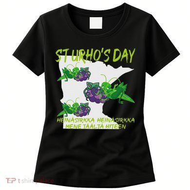 St Urhos Day Grasshopper Grapes Vineyard Gift Minnesota Map Women's T-Shirt