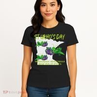 St Urhos Day Grasshopper Grapes Vineyard Gift Minnesota Map Women's T-Shirt thumb 4