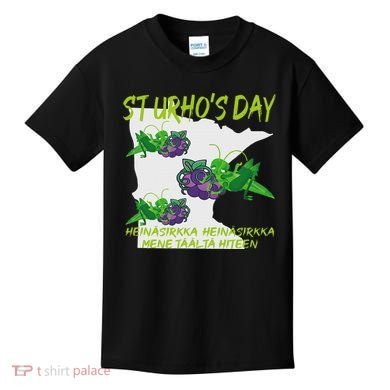 St Urhos Day Grasshopper Grapes Vineyard Gift Minnesota Map Kids T-Shirt