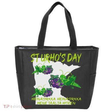 St Urhos Day Grasshopper Grapes Vineyard Gift Minnesota Map Tote Bag