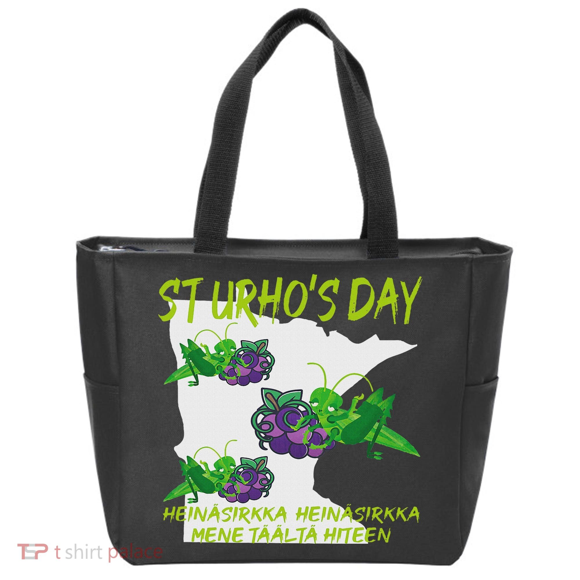 St Urhos Day Grasshopper Grapes Vineyard Gift Minnesota Map Tote Bag