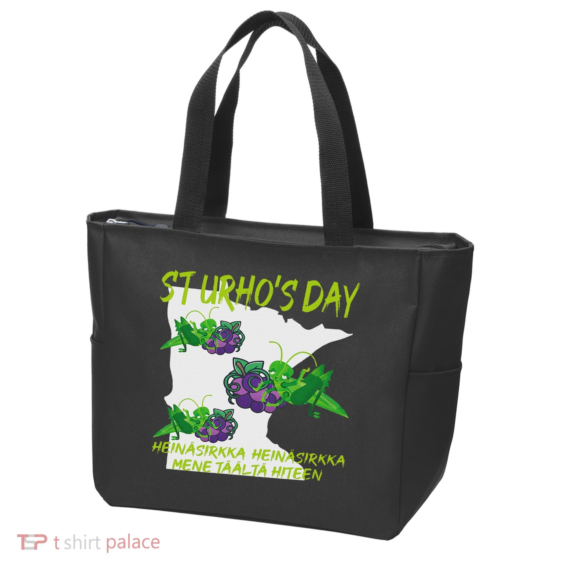 St Urhos Day Grasshopper Grapes Vineyard Gift Minnesota Map Tote Bag