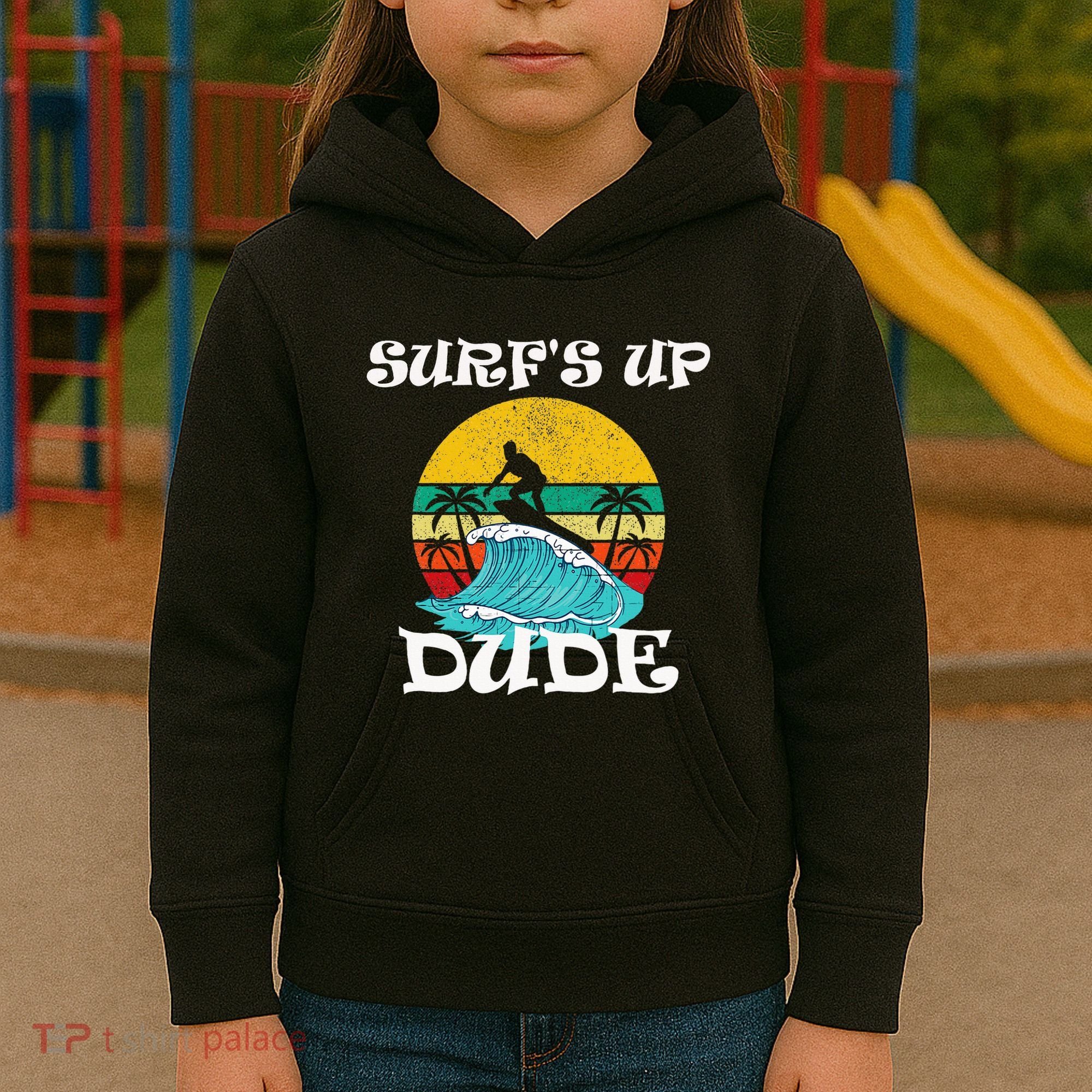 SurfS Up Dude Kids Hoodie