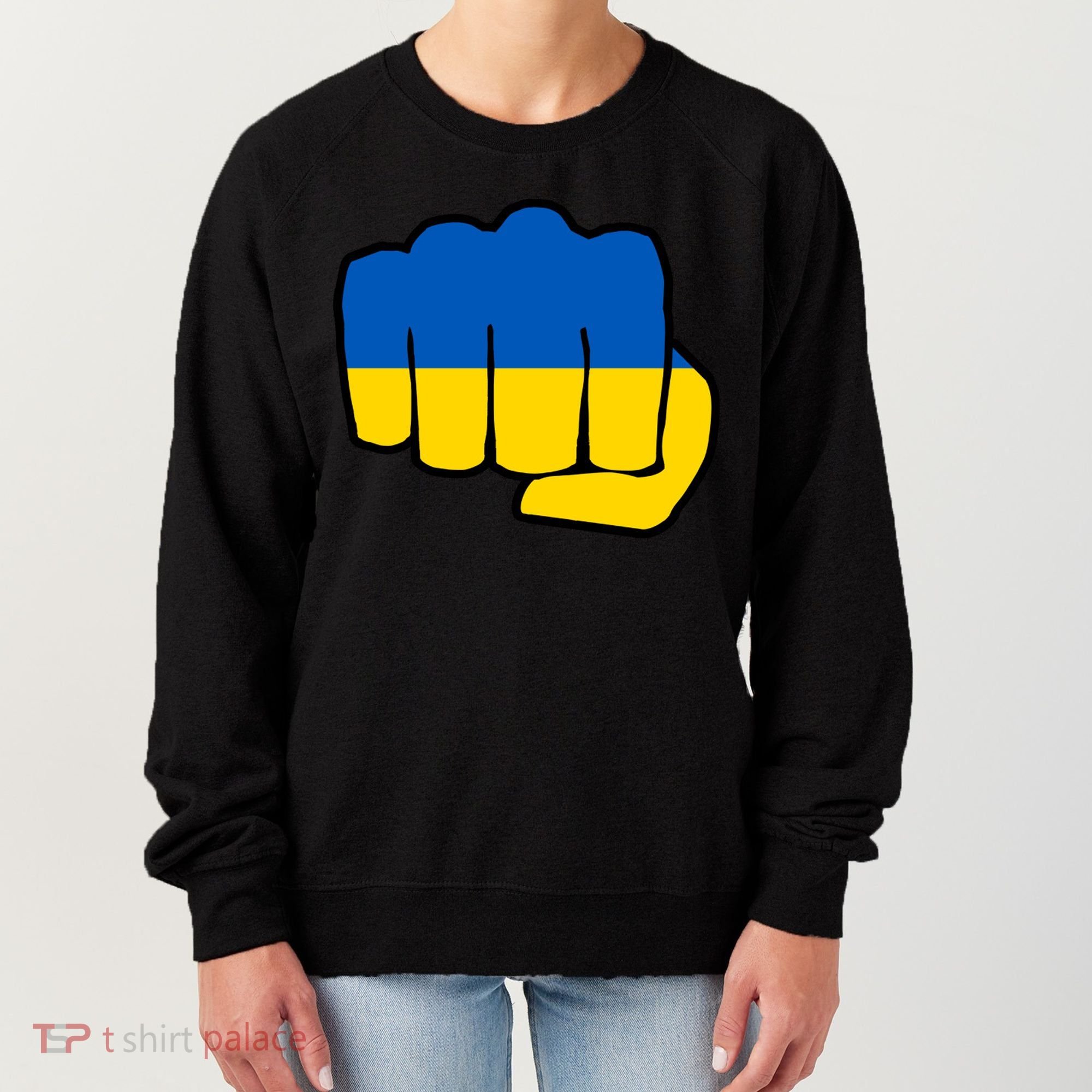 Support Ukraine Flag Fist Women's Sweatshirt