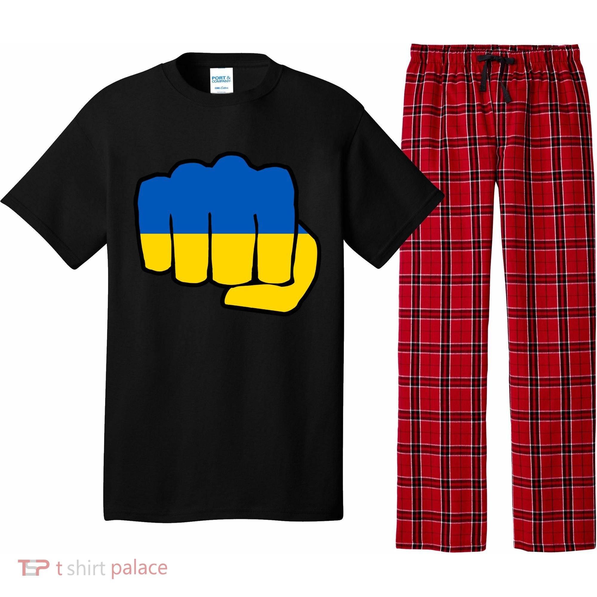 Support Ukraine Flag Fist Pajama Set