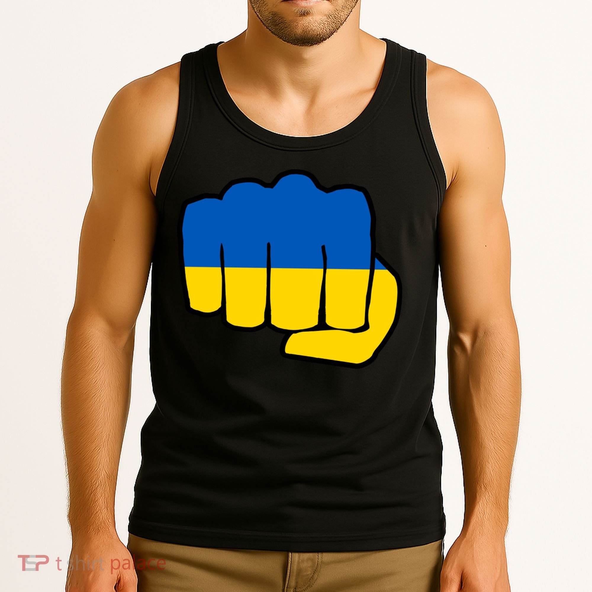Support Ukraine Flag Fist Tank Top