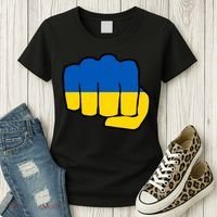 Support Ukraine Flag Fist Women's T-Shirt thumb 3