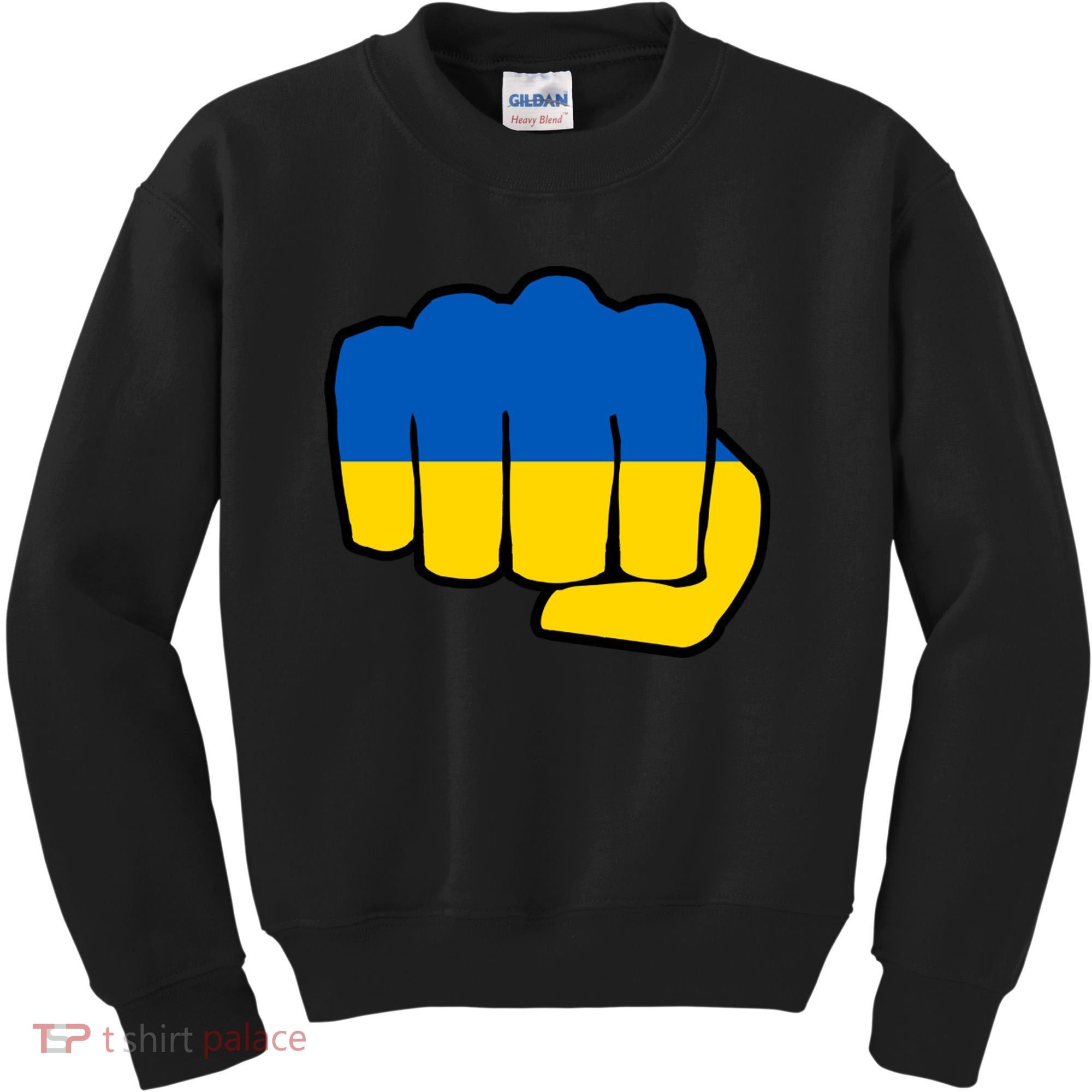 Support Ukraine Flag Fist Kids Sweatshirt