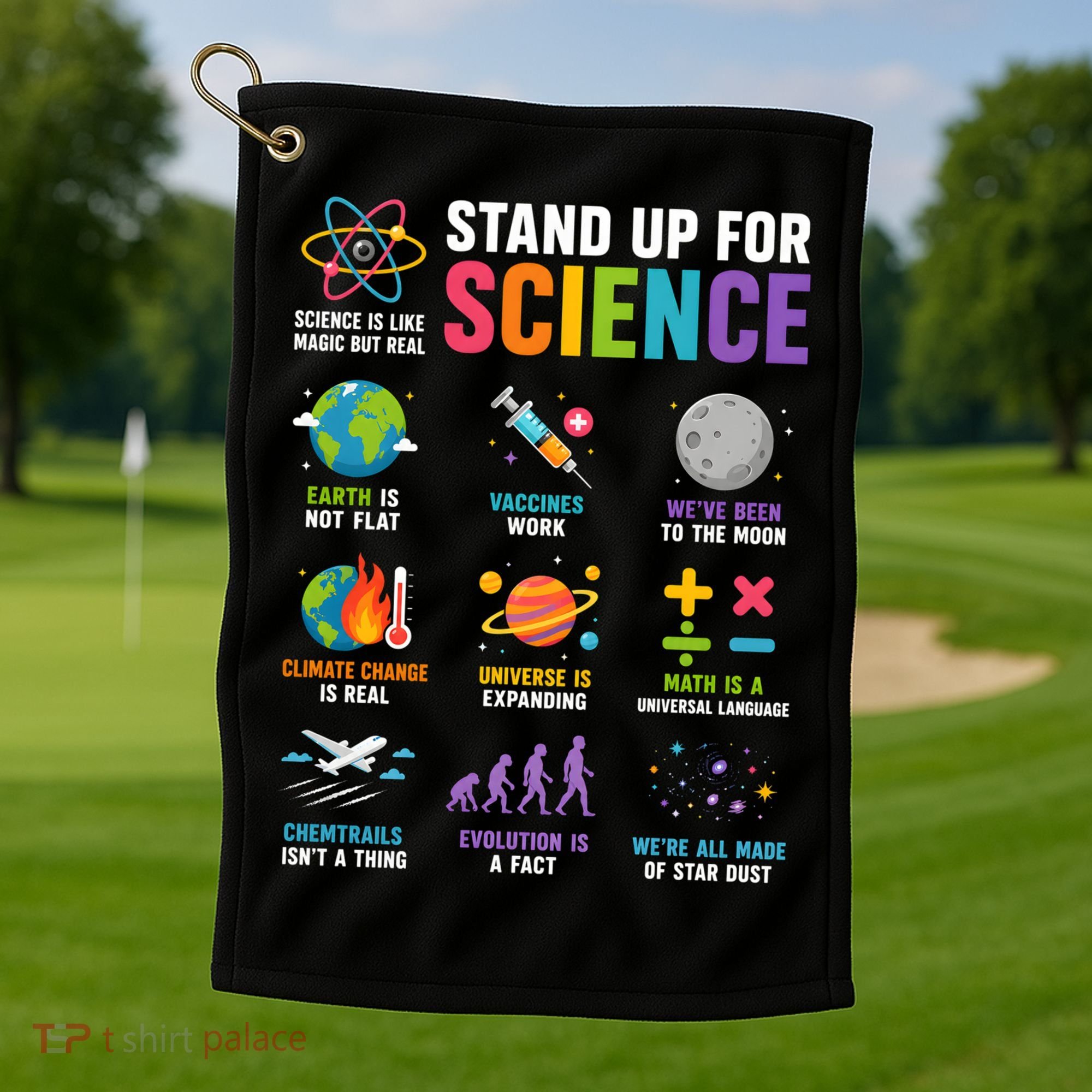 Stand Up For Science Is Life Magic Is Real Golf Towel
