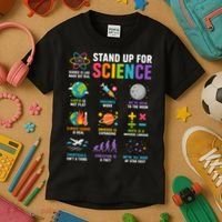 Stand Up For Science Is Life Magic Is Real Kids T-Shirt thumb 3