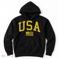 Simplified USA Flag Sports Fan Varsity Hoodie thumb 0