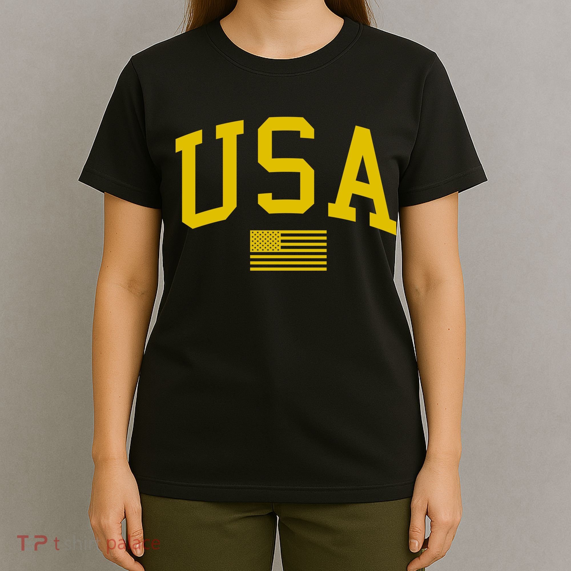 Simplified USA Flag Sports Fan Varsity T-Shirt