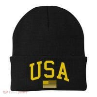 Simplified USA Flag Sports Fan Varsity Beanie thumb 0