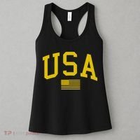 Simplified USA Flag Sports Fan Varsity Women's Tank Top thumb 3