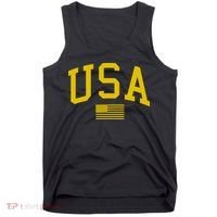 Simplified USA Flag Sports Fan Varsity Tank Top thumb 0