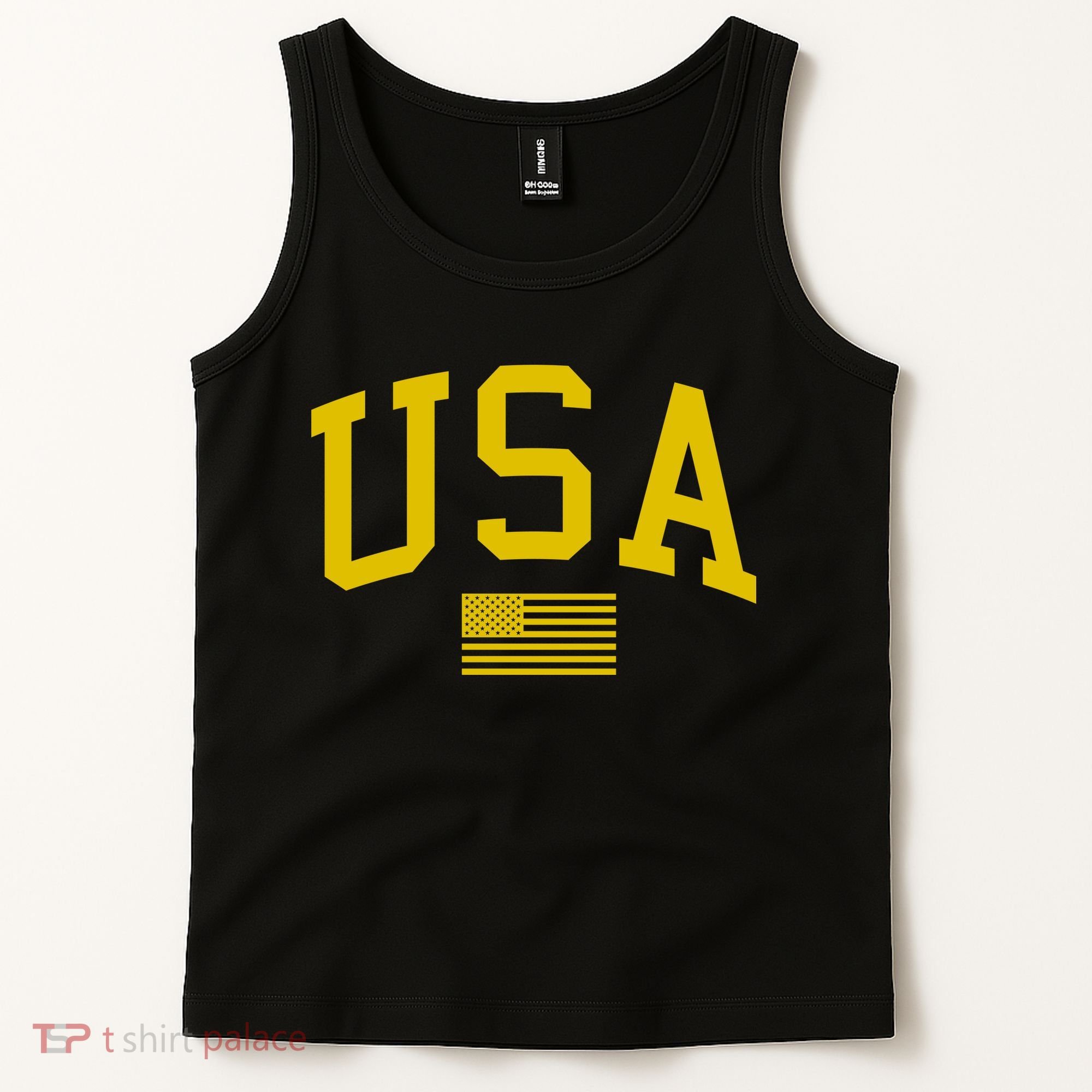 Simplified USA Flag Sports Fan Varsity Tank Top