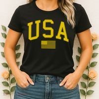 Simplified USA Flag Sports Fan Varsity Women's T-Shirt thumb 2