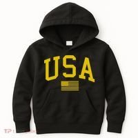 Simplified USA Flag Sports Fan Varsity Kids Hoodie thumb 0