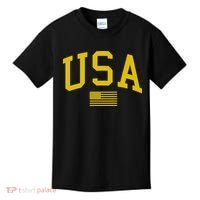 Simplified USA Flag Sports Fan Varsity Kids T-Shirt thumb 0