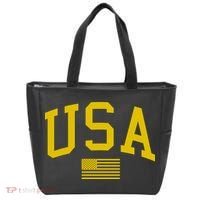 Simplified USA Flag Sports Fan Varsity Tote Bag thumb 0