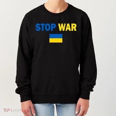 Support Ukraine Flag Stop War Women's Sweatshirt