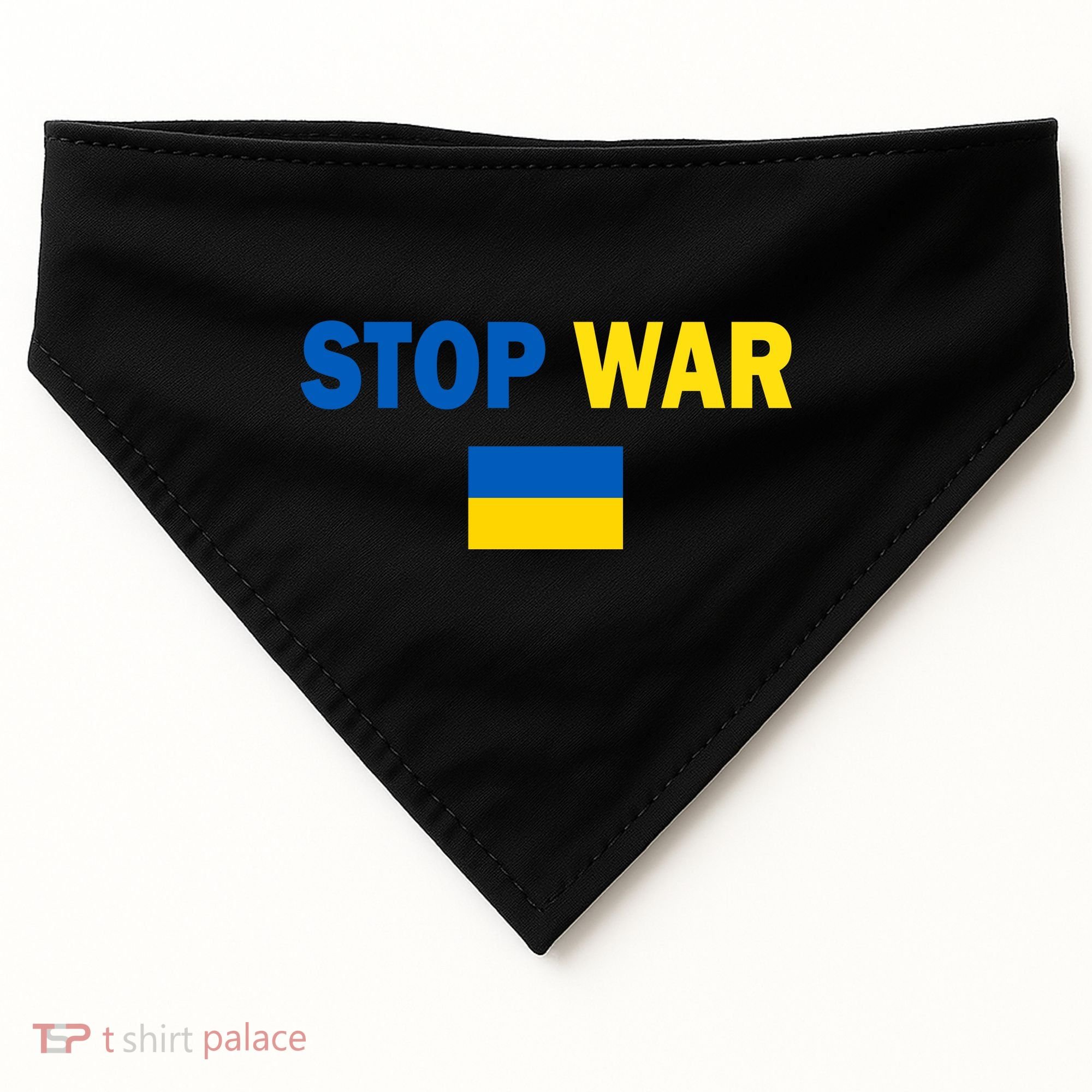 Support Ukraine Flag Stop War USA-Made Doggie Bandana