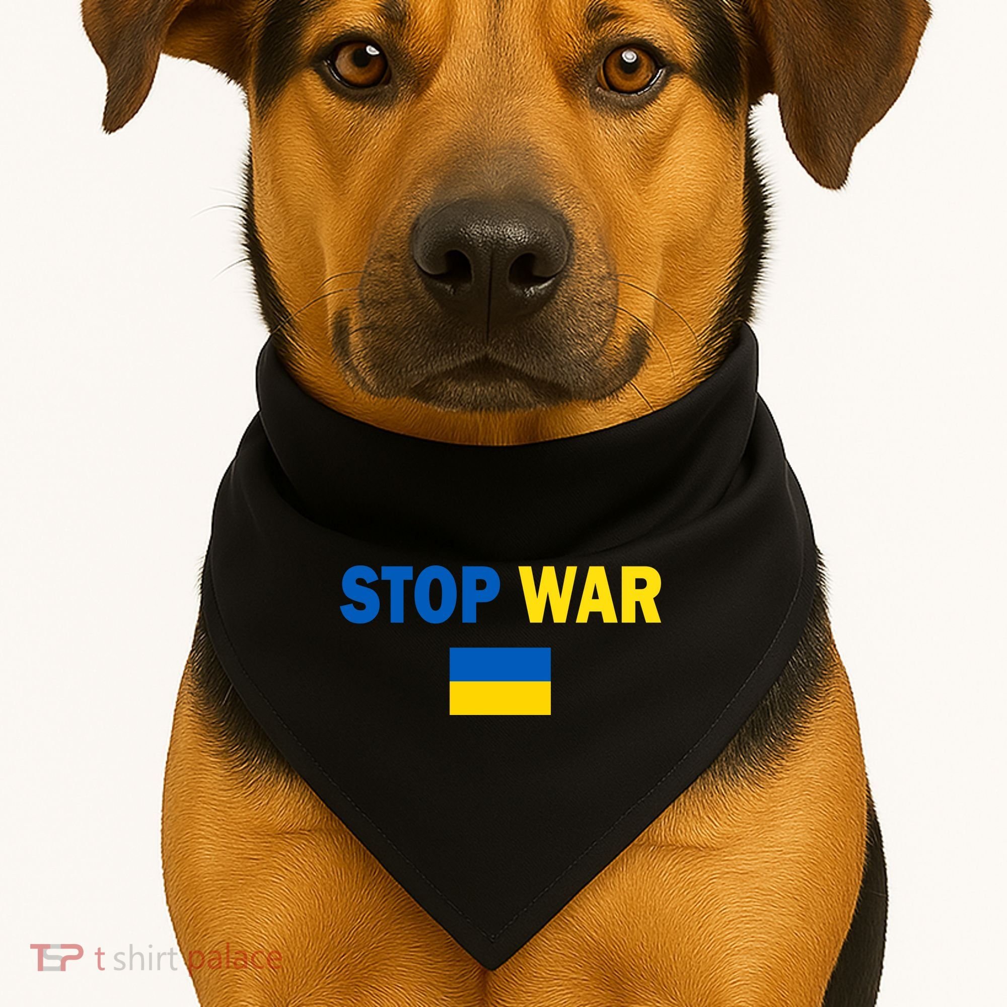 Support Ukraine Flag Stop War USA-Made Doggie Bandana
