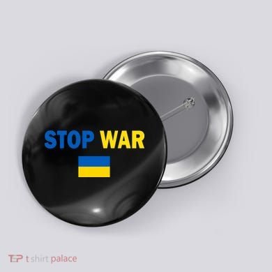 Support Ukraine Flag Stop War Button