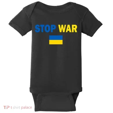 Support Ukraine Flag Stop War Baby Bodysuit