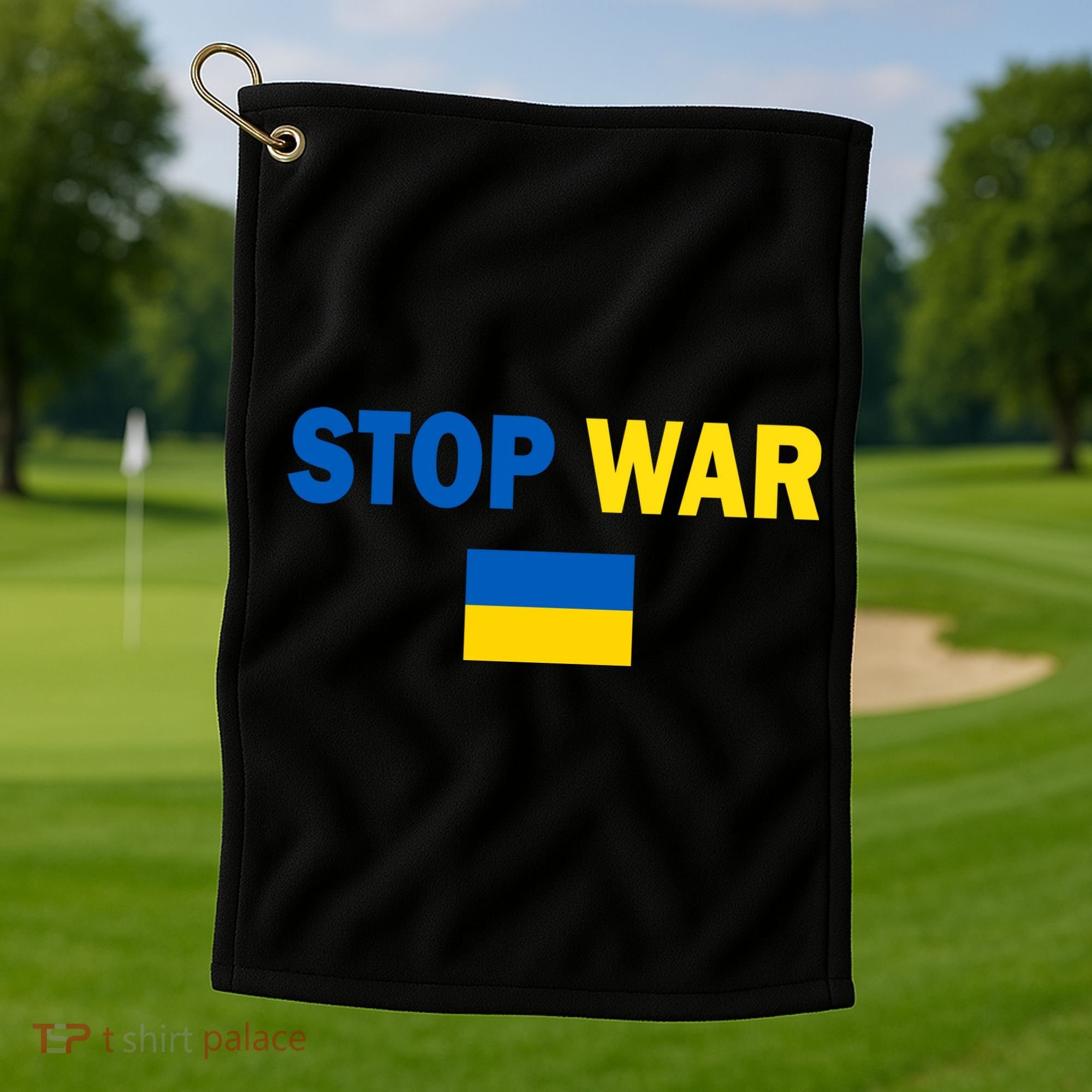 Support Ukraine Flag Stop War Golf Towel