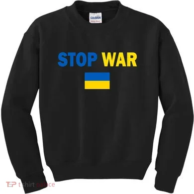 Support Ukraine Flag Stop War Kids Sweatshirt