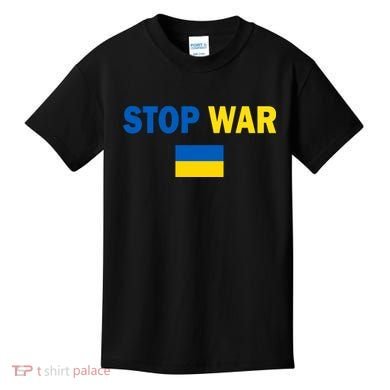 Support Ukraine Flag Stop War Kids T-Shirt