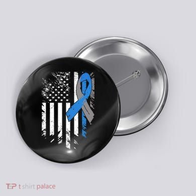 Support USA Flag Diabetes Type 1 Awareness Family Button