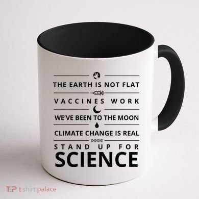 Stand Up For Science Quote Coffee Mug back