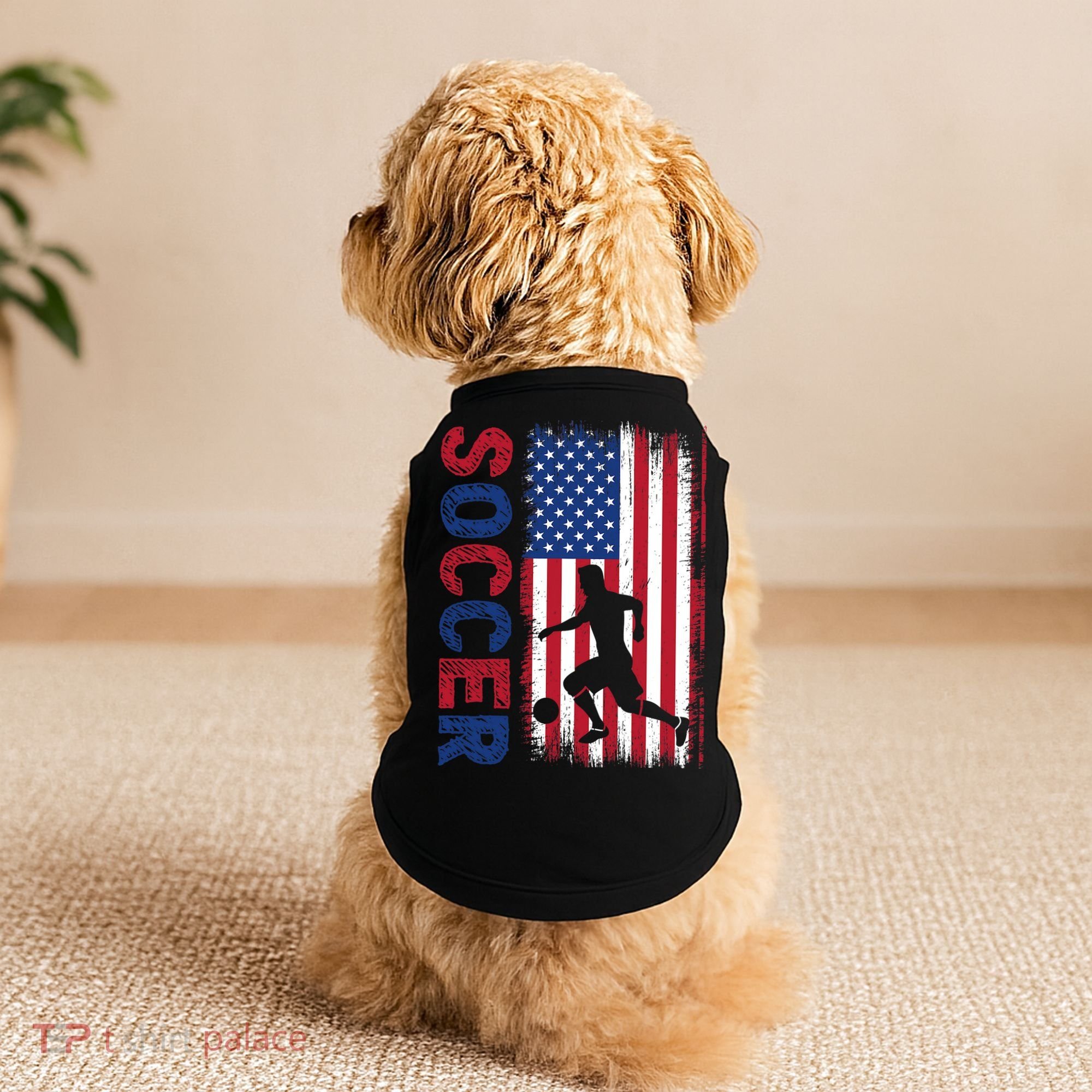 Soccer Usa Flag For Soccer Lover Gift Doggie Tank