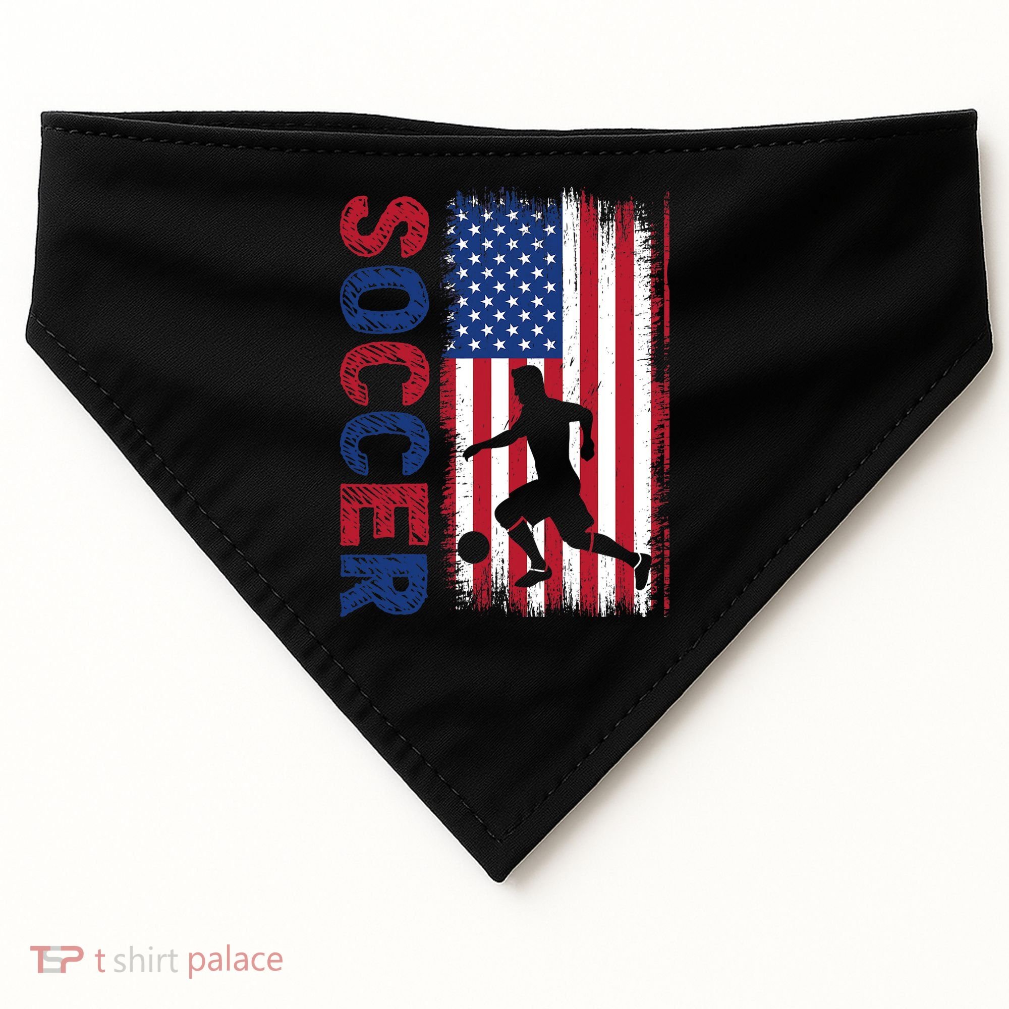 Soccer Usa Flag For Soccer Lover Gift USA-Made Doggie Bandana