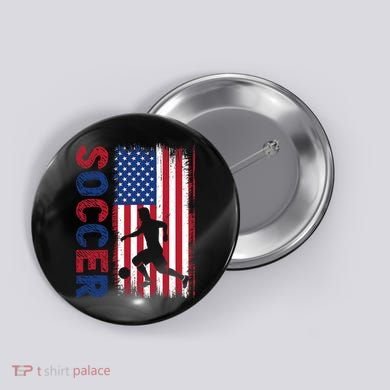 Soccer Usa Flag For Soccer Lover Gift Button