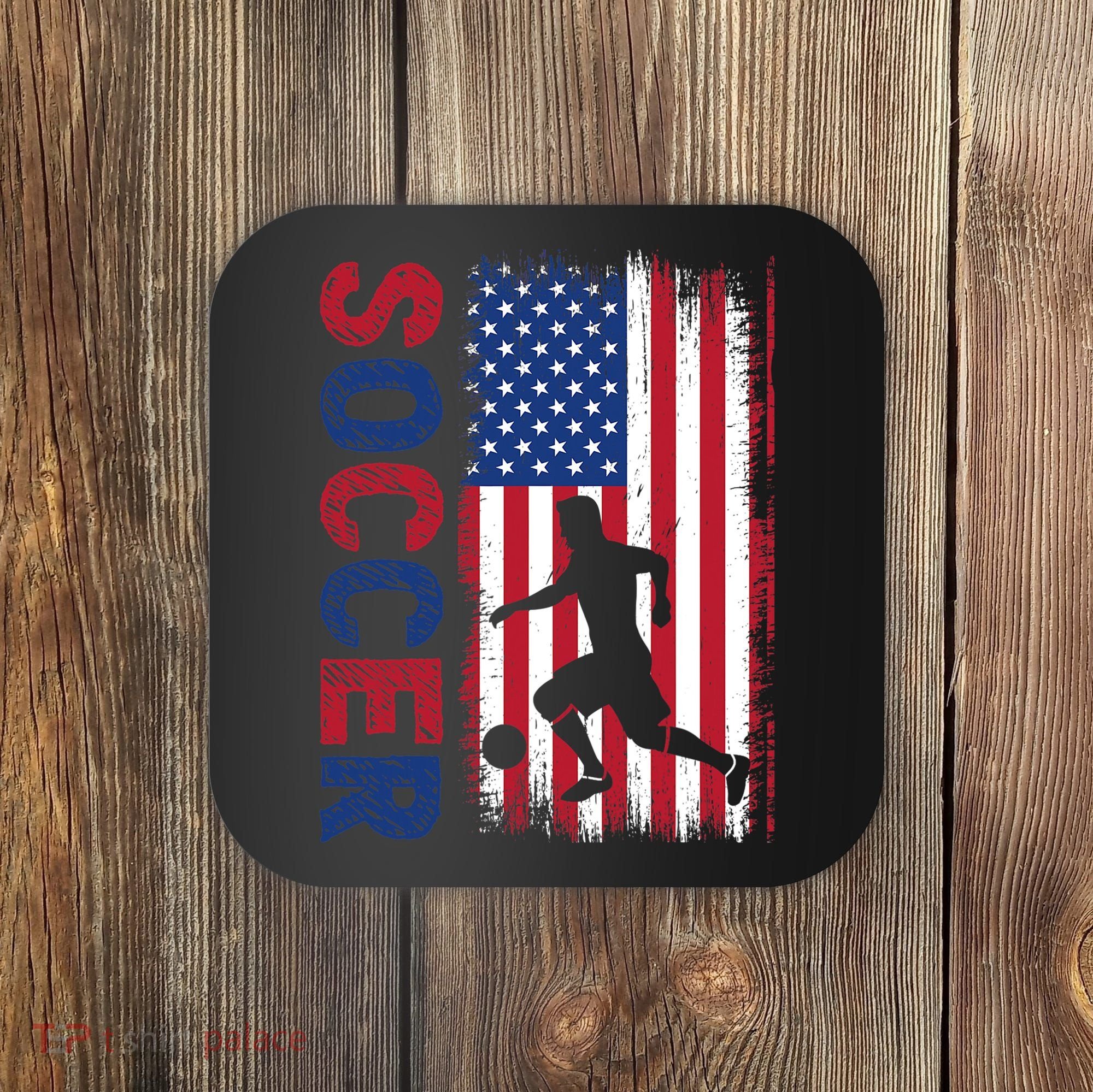 Soccer Usa Flag For Soccer Lover Gift Coaster