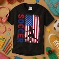 Soccer Usa Flag For Soccer Lover Gift Kids T-Shirt thumb 3