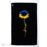 Sunflower Ukrainian Flag Tee I Stand With Ukraine Peace Meaningful Gift Golf Towel thumb 0