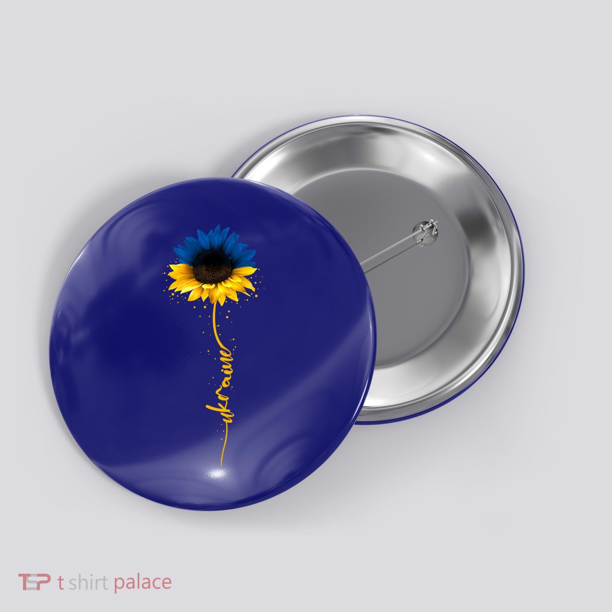 Sunflower Ukrainian Flag Tee I Stand With Ukraine Peace Meaningful Gift Button
