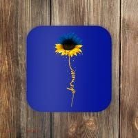 Sunflower Ukrainian Flag Tee I Stand With Ukraine Peace Meaningful Gift Coaster thumb 0