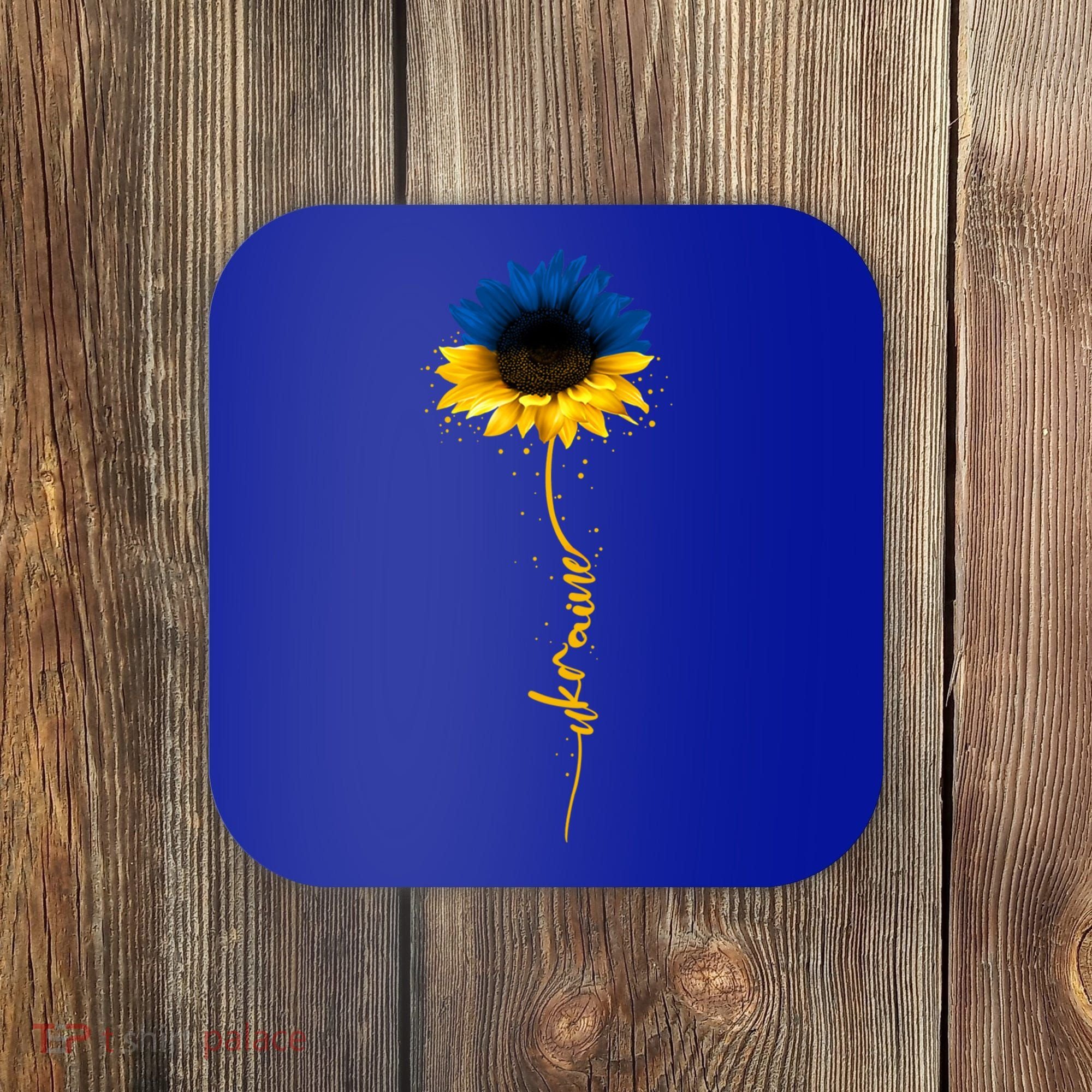 Sunflower Ukrainian Flag Tee I Stand With Ukraine Peace Meaningful Gift Coaster
